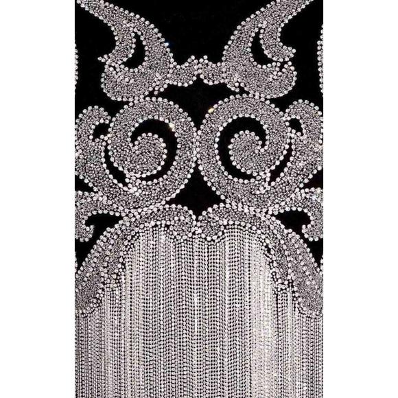 Balmain - Crystal And Beads Fringe Black Cotton Shirt - FR 36